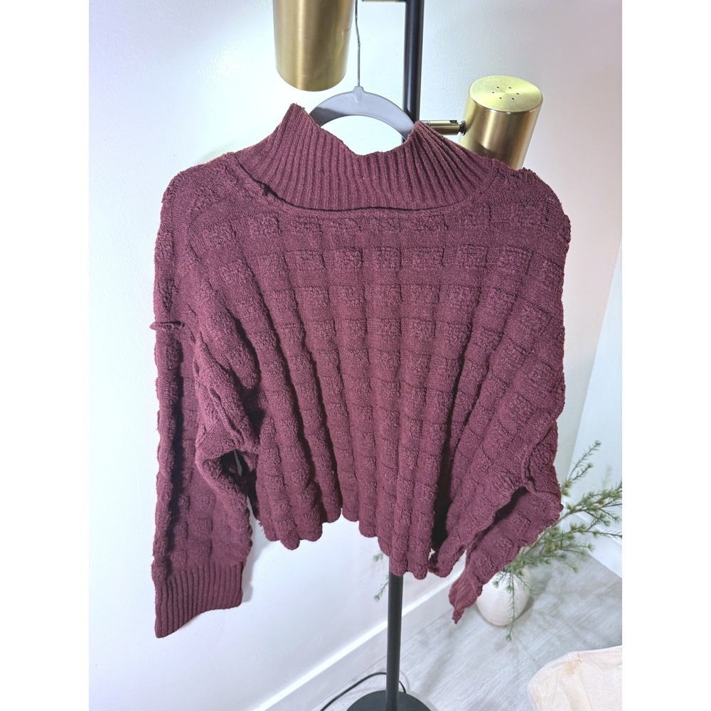 We The Free bubble boxy crop plum fall colors back to school bohemian layers med